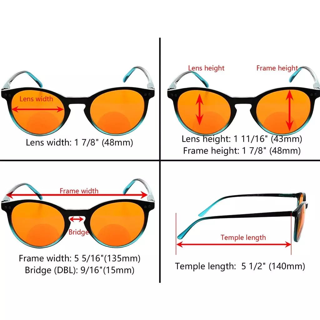 Round Bifocal Blue Light Blocking Readers Nighttime DSS005eyekeeper.com