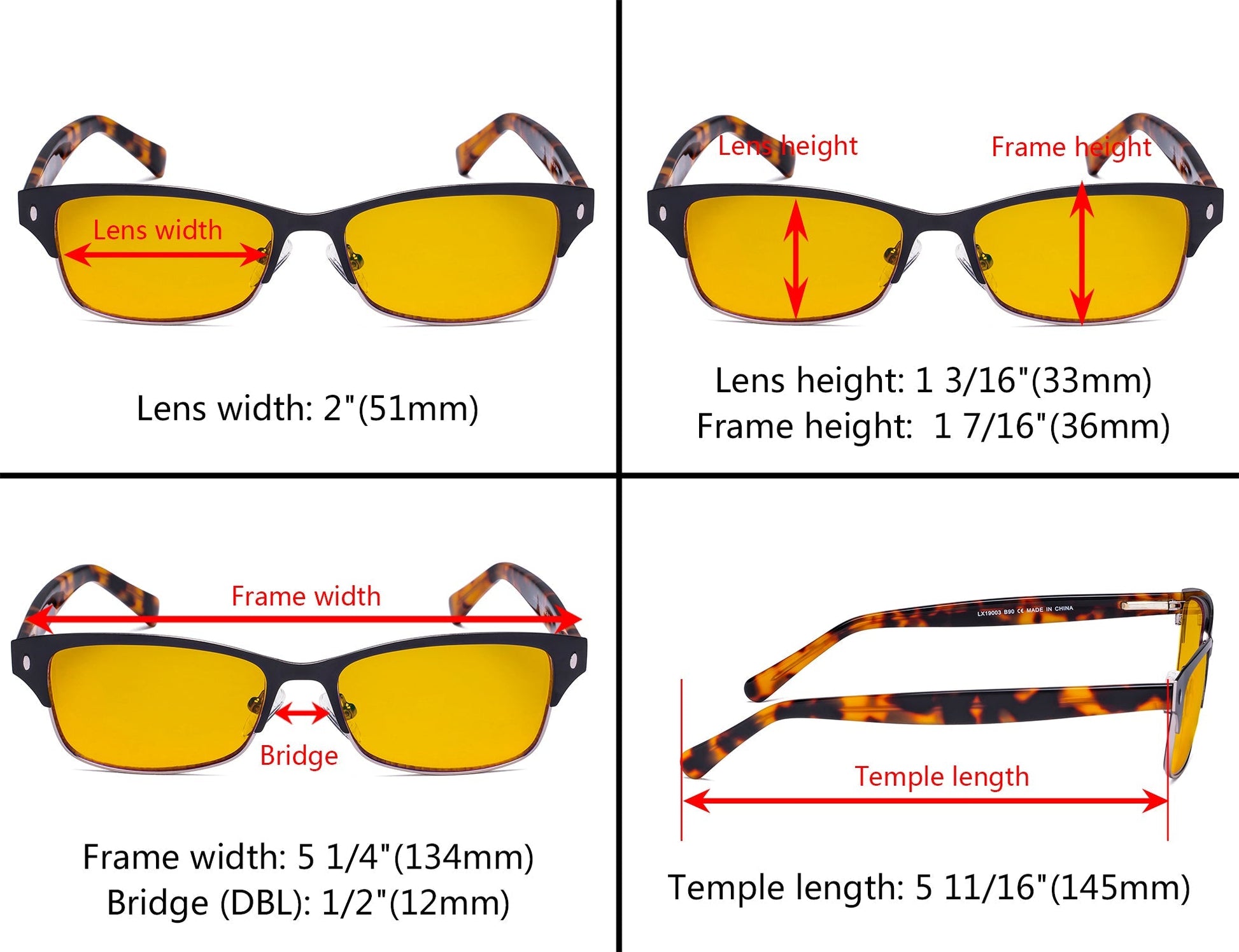 Blue Light Blocking Eyeglasses Dimension