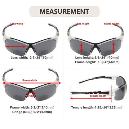 Half Rim TR90 Polarized Bifocal Reading Sunglasses TH6226PGSGeyekeeper.com