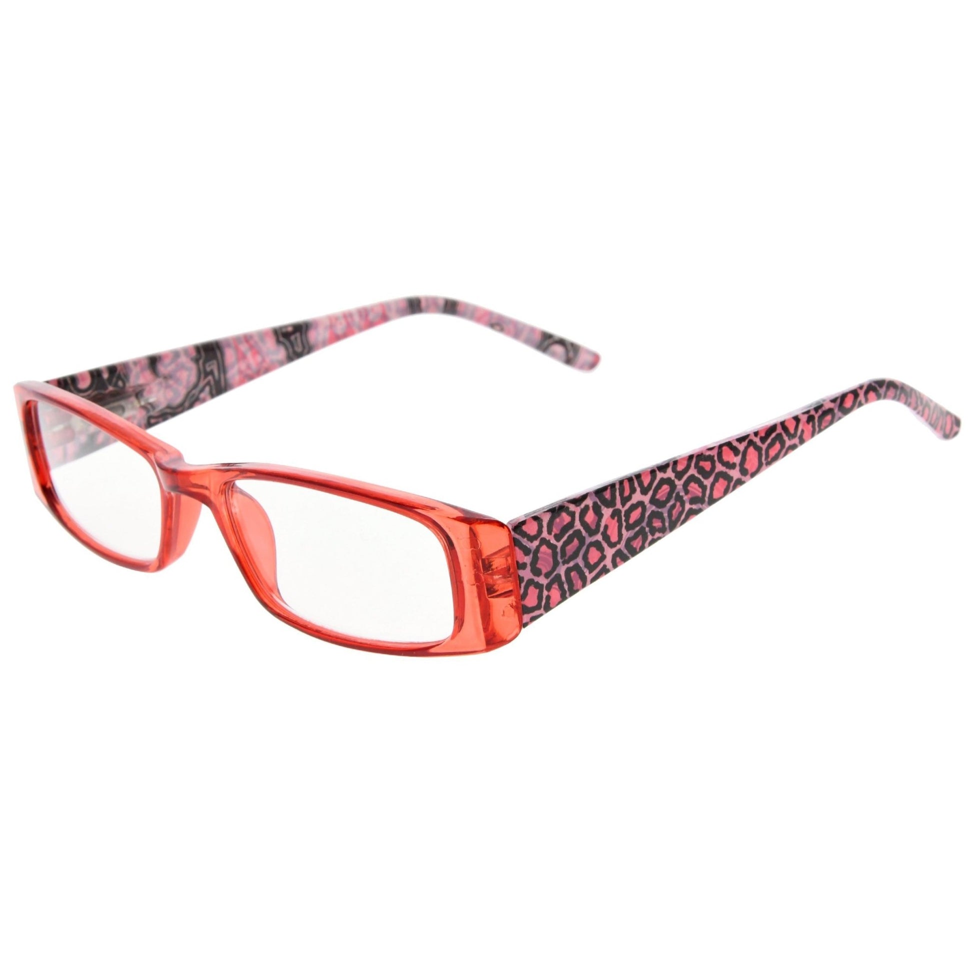 Leopard Rectangle Reading Glasses Chic Readers Women R006A